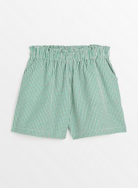 Green Gingham School Shorts 