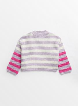 Lilac Stripe Oversized Jumper  4 years