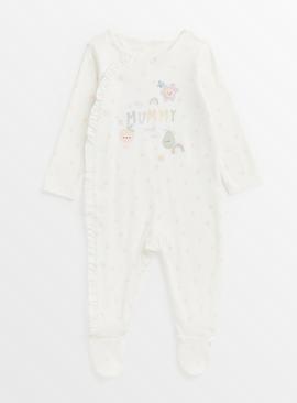 Pink Spot Mummy Slogan Sleepsuit 9-12 months