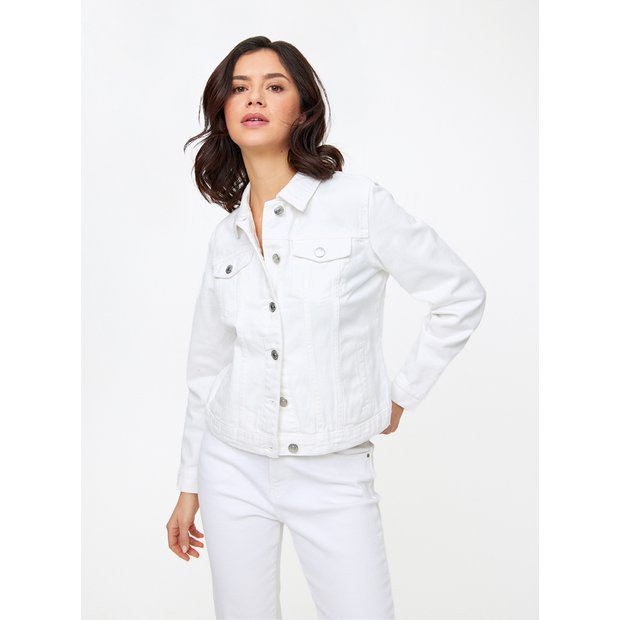 Short white denim jacket online