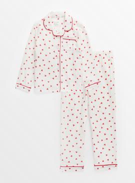 Kids' Mini Me Heart Print Traditional Pyjamas 