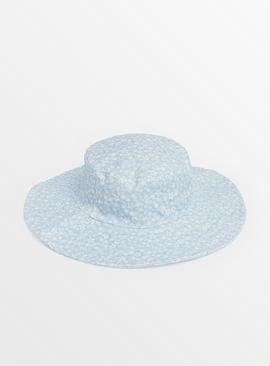 Blue Floral Print Bucket Hat 