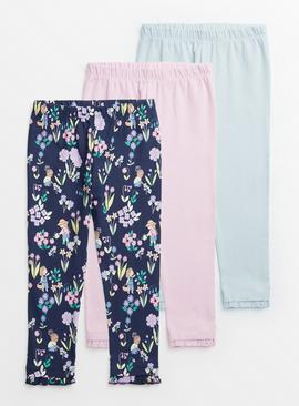 Pastel & Floral Print Leggings 3 Pack  