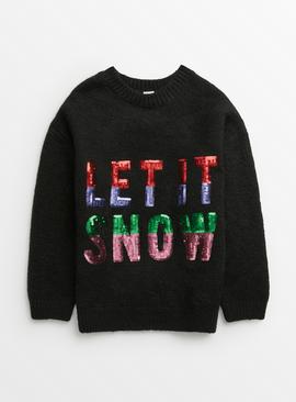 Black Let It Snow Christmas Jumper 