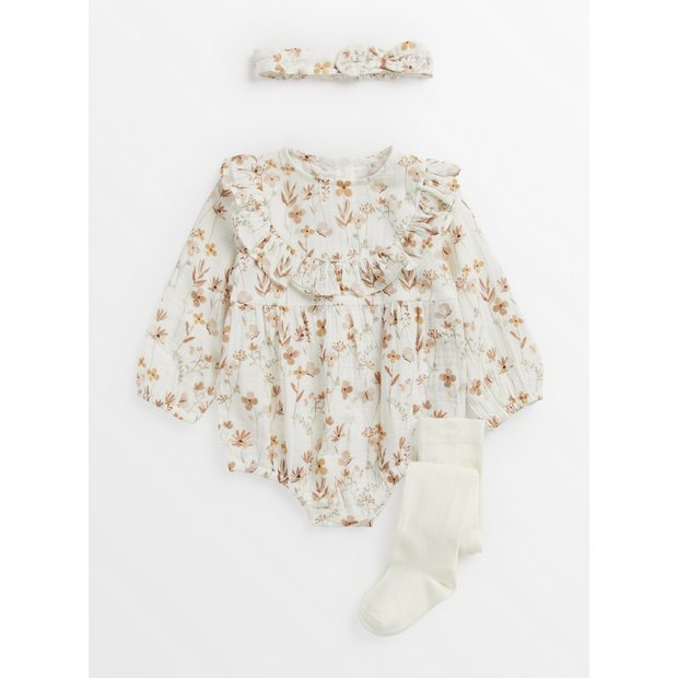 Buy Floral Double Cloth Bodysuit & Tights 12-18 months | Outfits and sets | Tu
