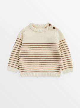 Cream Stripe Knitted Jumper  