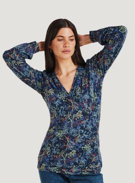THOUGHT Neoma Bamboo Printed Wrap Top 