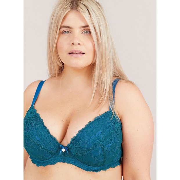 Buy OOLA LINGERIE Lace & Logo Non Wired Soft Bra 44DD