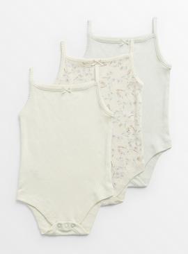 Floral Strappy Bodysuits 3 Pack 12-18 months