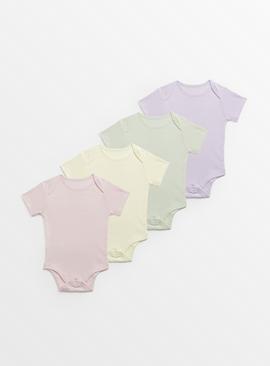 Pastel Ribbed Bodysuits 4 Pack 