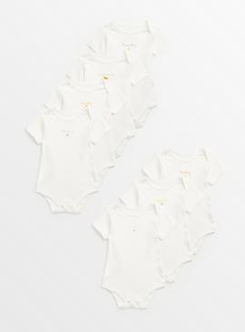 White Weekdays Short Sleeve Bodysuits 7 Pack  3-6 months