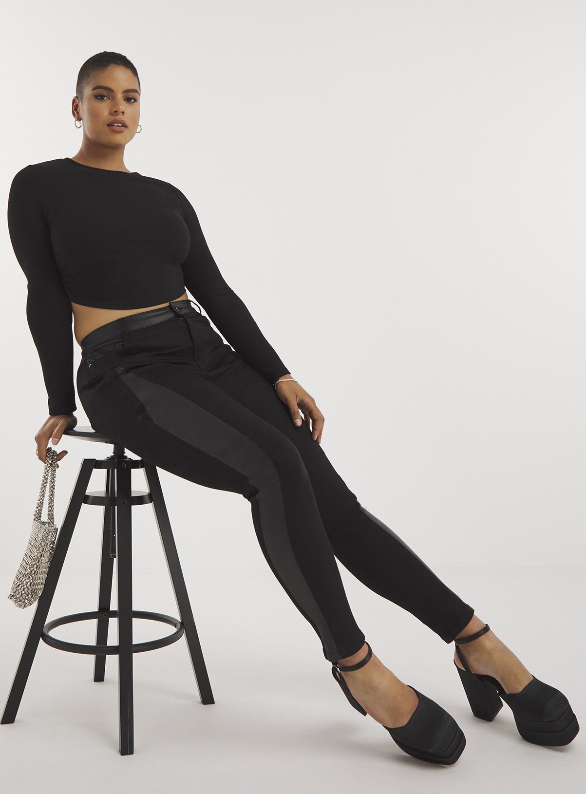 SIMPLY BE Black Coated Skinny Jean
