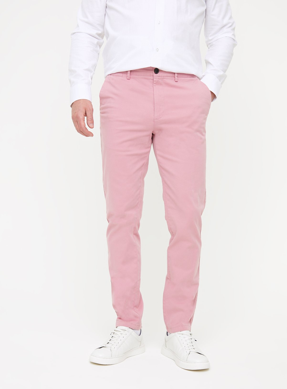 Pink Skinny Fit Chino Trousers  46R