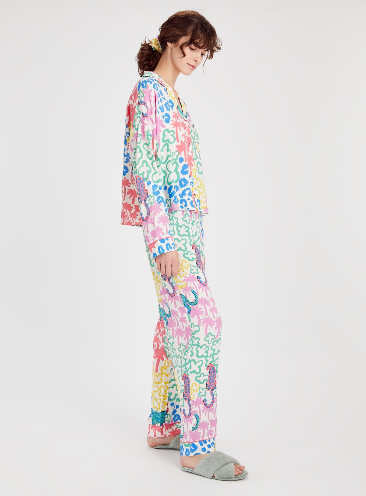 Bright Tiger Palm Mini Me Pyjamas with Scrunchie 