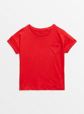 Red Heart Pocket T-Shirt 
