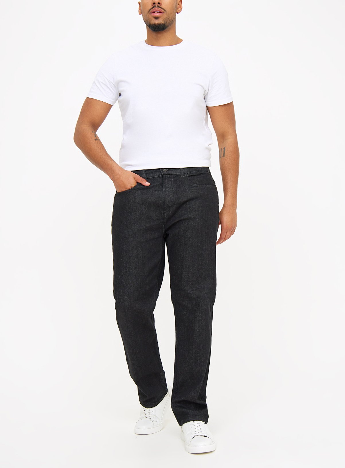 Everyday Black Straight Leg Denim Jeans 