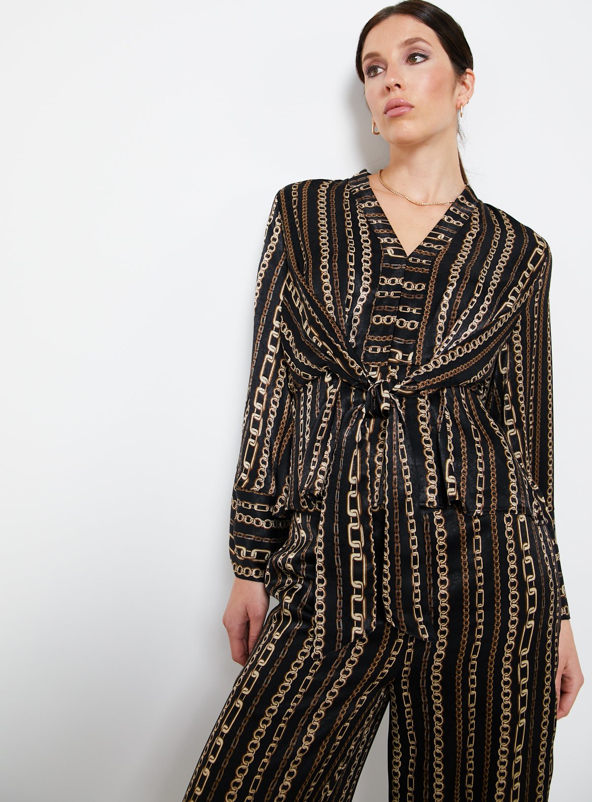 For All The Love Printed Kimono Wrap Co-ord Blouse 
