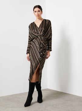 For All the Love Printed Batwing Drape Dress 