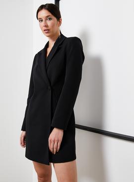 For All The Love Black Tailored Blazer Dress  