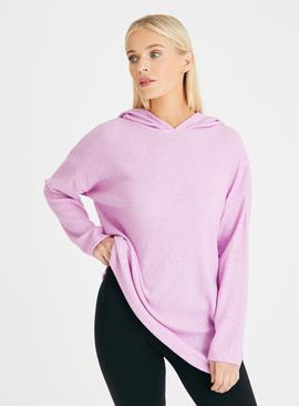 Lilac Soft Touch Longline Hoodie  