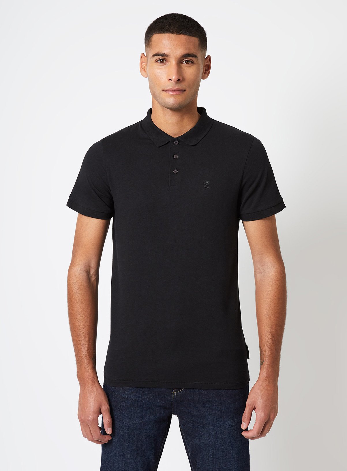 FRENCH CONNECTION Jersey Short Sleeve Polo 