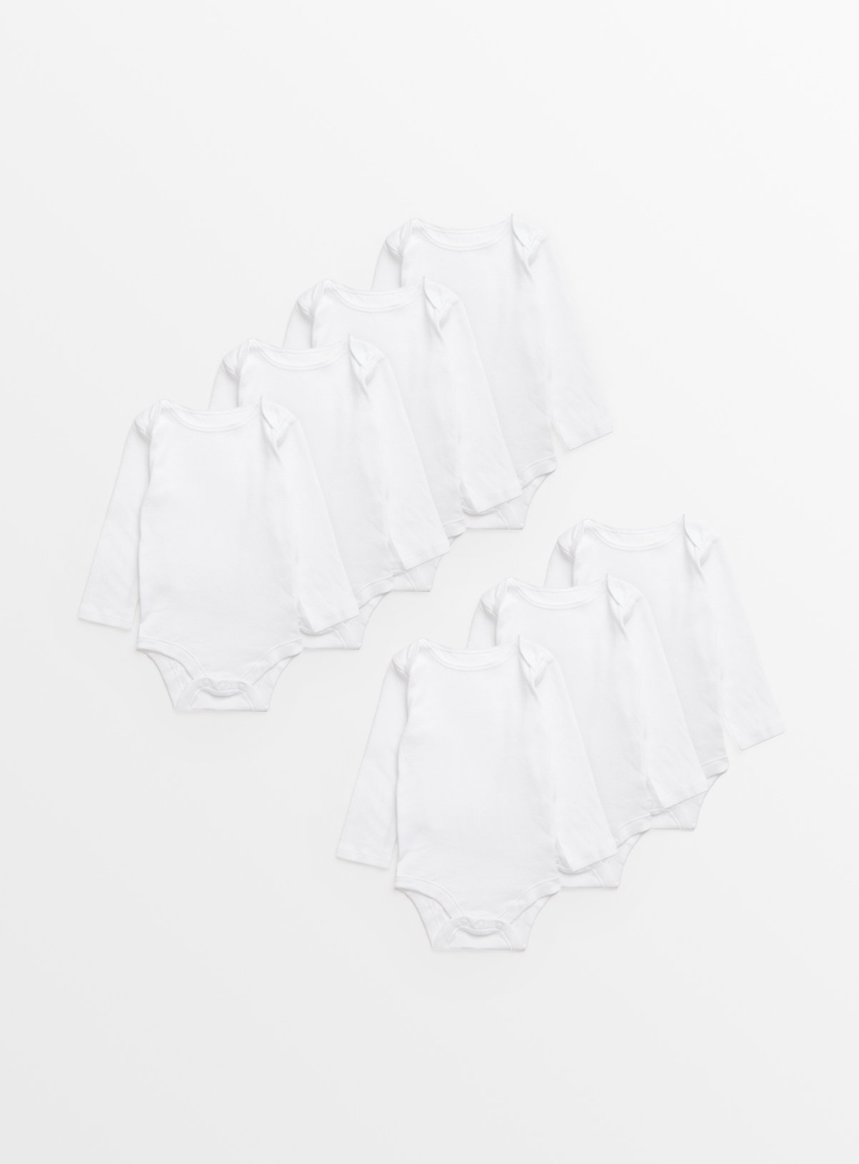White Long Sleeve Bodysuits 7 Pack  18-24 months