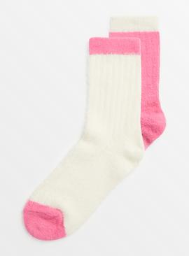 Pink Cosy Socks 2 Pack 4-8