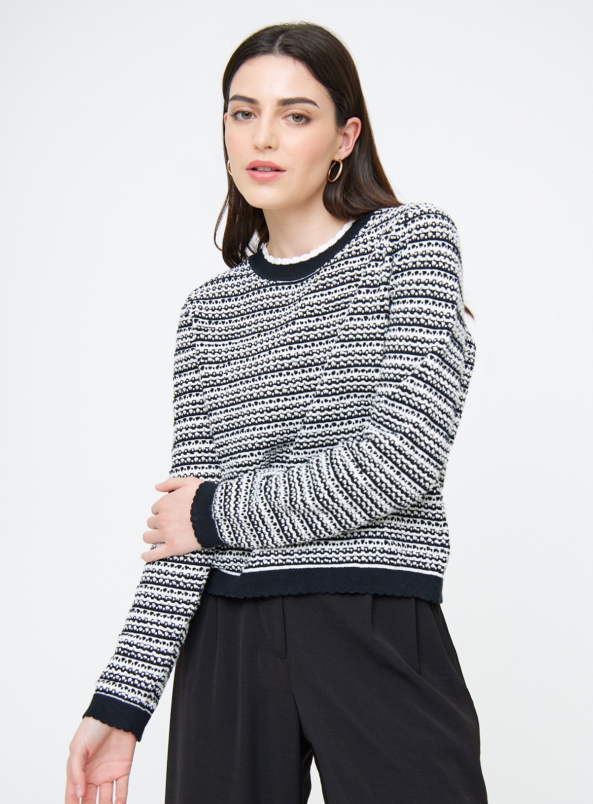 Stitch Stripe Cropped Jumper 