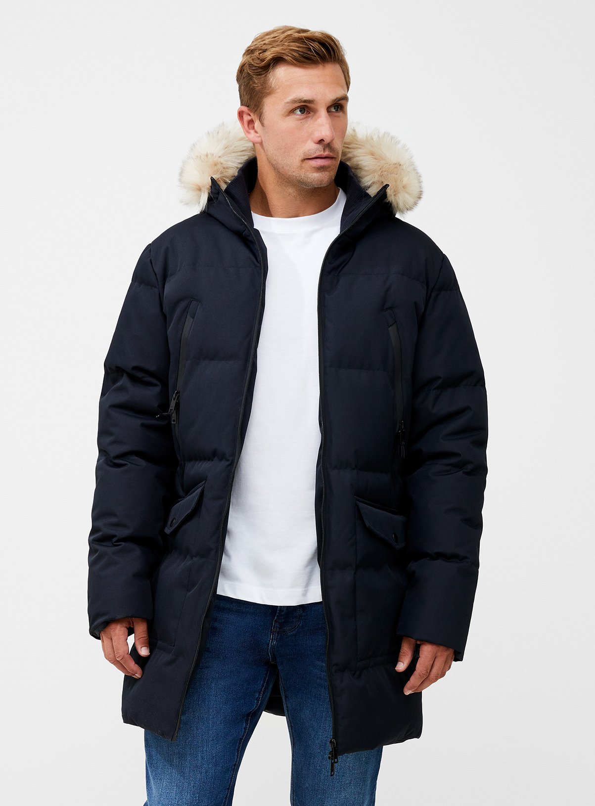 FRENCH CONNECTION Faux Fur Hooded Parka 
