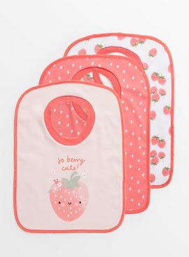 Strawberry Pop Over Bib 3 Pack One Size