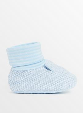 Blue Bear Knitted Pop-On Shoes  