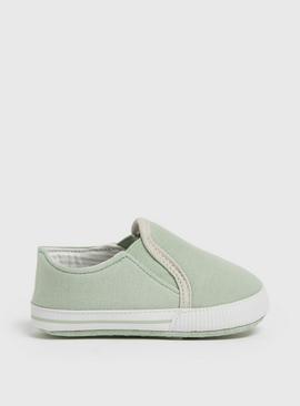 Green Pull On Trainers  