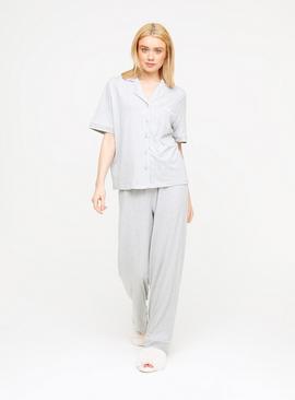 Grey Marl Jersey Traditional Pyjamas 