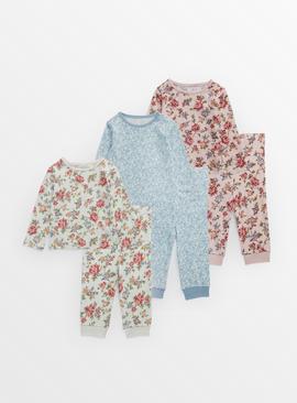 Pastel Floral Pyjama Set 3 Pack 