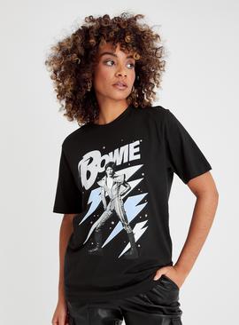 Black Bowie Oversized Graphic T-Shirt 