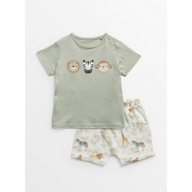 Buy Green Safari Top & Shorts 9-12 months | Outfits and sets | Tu