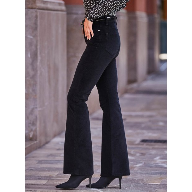 Women's Old Navy Extra High-Waisted Velvet Trouser Flare Pants Size 0 Black  NWT