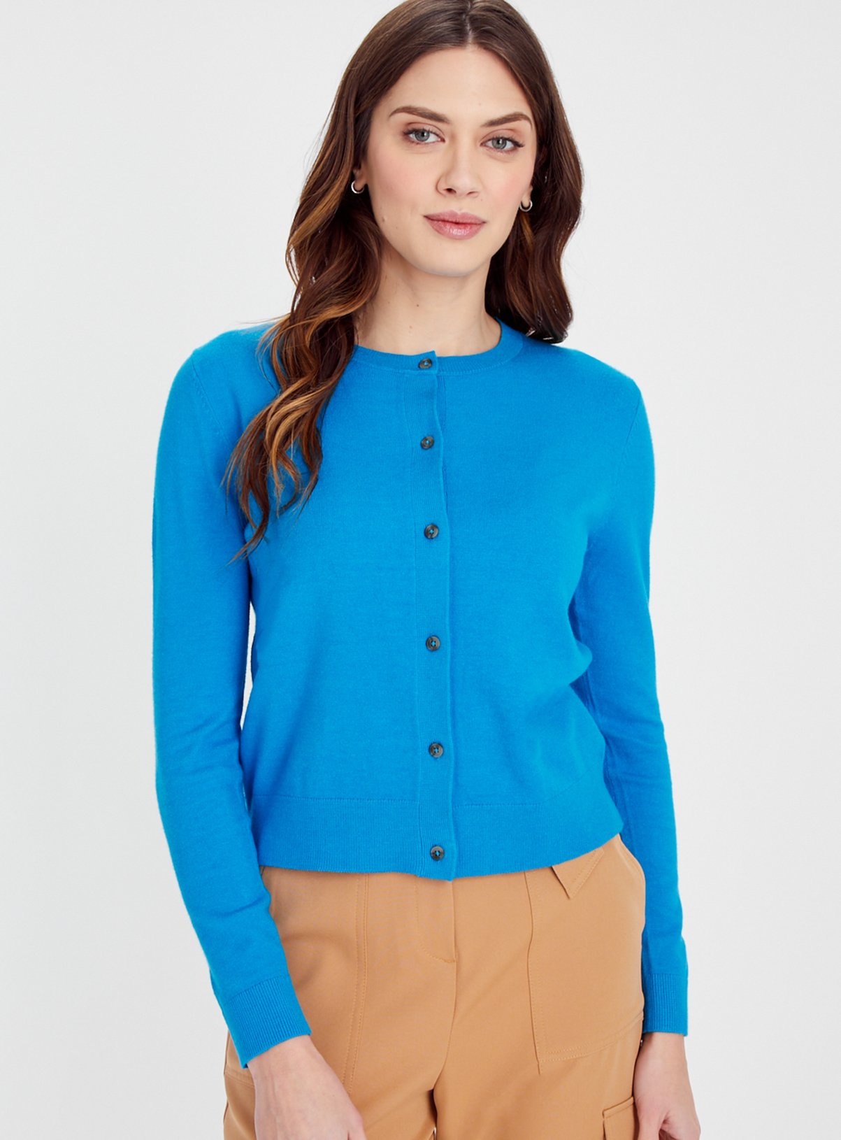 Blue Soft Touch Crew Neck Cardigan 12