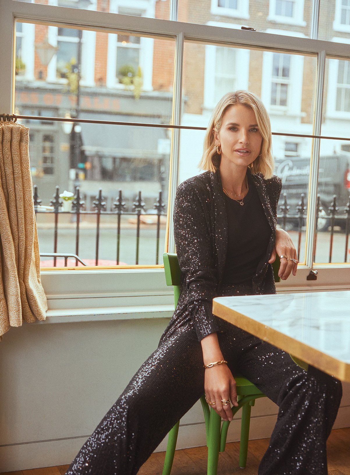 VOGUE WILLIAMS Black Sequin Trousers 