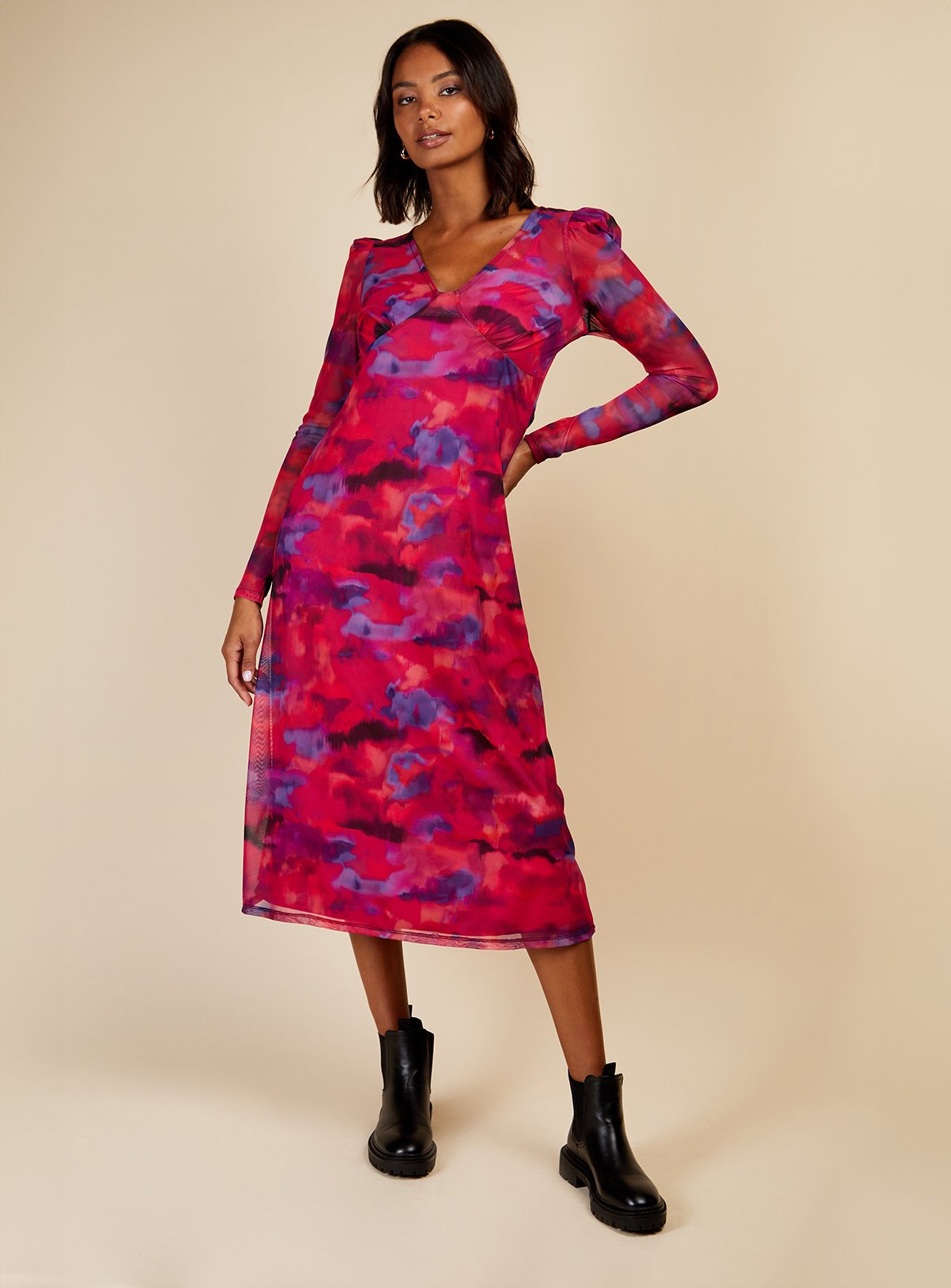 VOGUE WILLIAMS Printed Mesh Midaxi Dress 