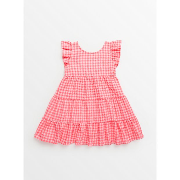 Pink gingham dress womens best sale