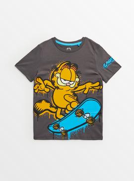 Charcoal Garfield Skater Print T-Shirt 