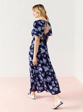 EVERBELLE Trio Floral Morocain Back Bow Dress 