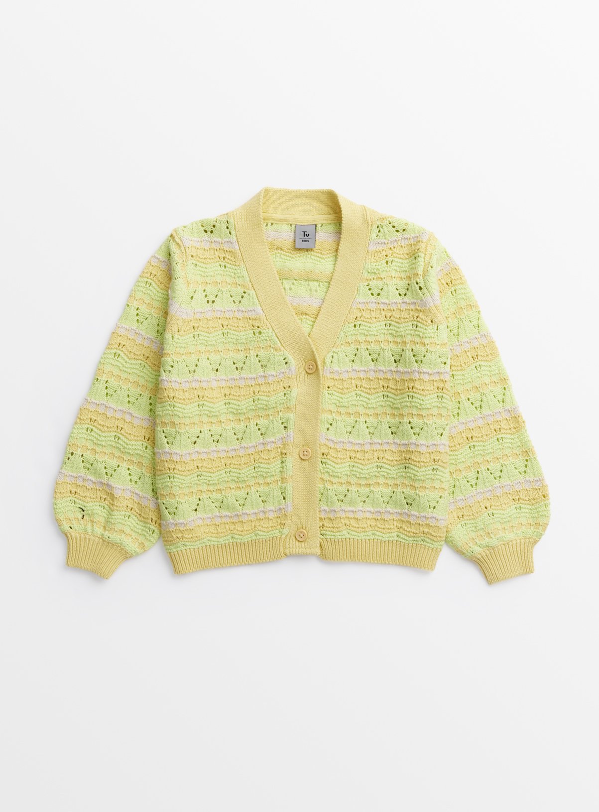 Yellow Tonal Stitch Cardigan  11 years