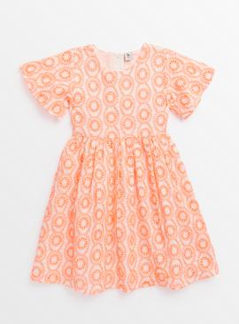 Neon Short Sleeve Woven Dress 
