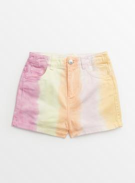 Bright Tie-Dye Denim Shorts 