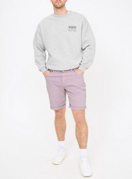 Lilac Garment Dye Denim Shorts 