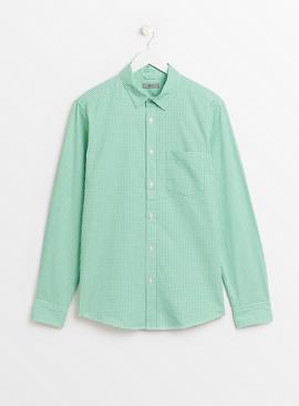 Green Gingham Slim Fit Oxford Shirt 