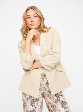 Relaxed Ruched Sleeve Blazer 