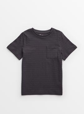Charcoal Textured Stripe T-Shirt  5 years